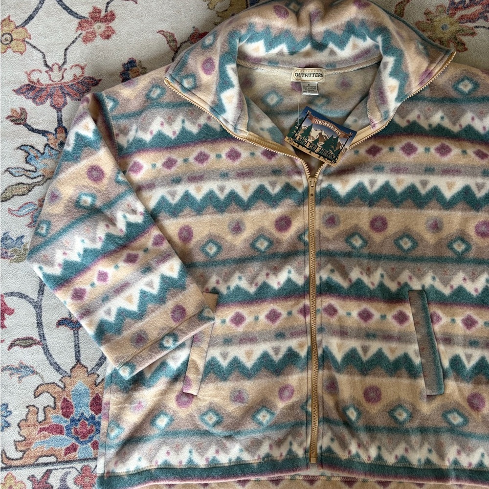 Northwest Outfitters Patterned Fleece Jacket 1990s